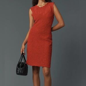 Anthropologie Ruffle-Trim Textured Mini Dress